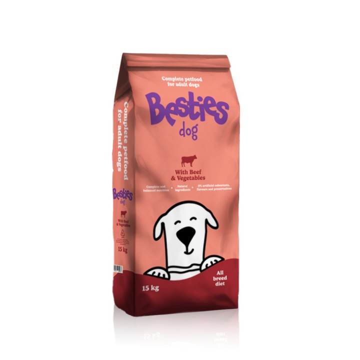 Besties Dog marha zöldséggel száraz kutyatáp 15 kg