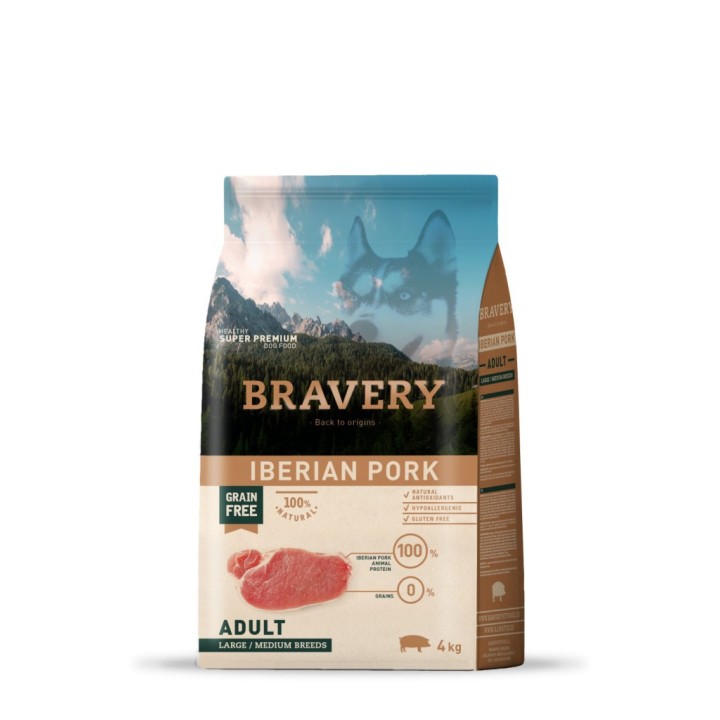 Bravery Iberian Pork Adult Large/Medium Breeds 4 kg kutyatáp