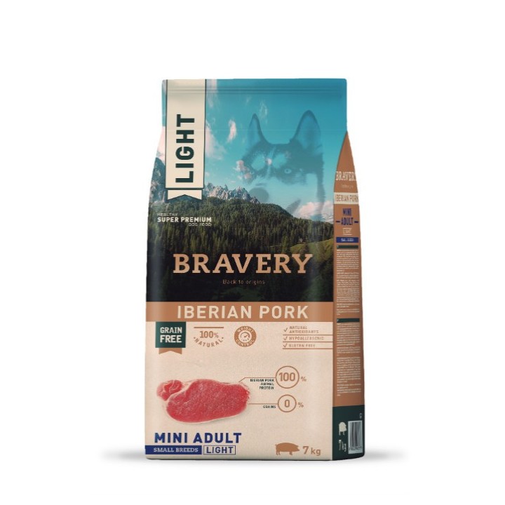 Bravery Iberian Pork LIGHT Mini Adult Small Breeds 7 kg kutyatáp