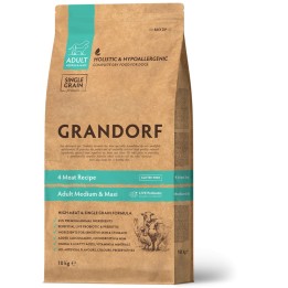 GRANDORF 4 Meat and Brown Rice Adult Medium and Maxi 10 Kg száraz kutyatáp
