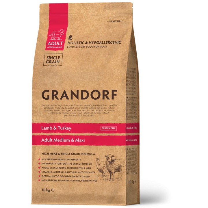 GRANDORF Lamb and Brown Rice Adult Medium and Maxi 10 Kg száraz kutyatáp