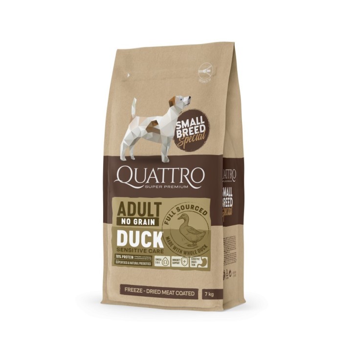 QUATTRO Hypoallergenic SMALL BREED ADULT DUCK kutyatáp 7kg