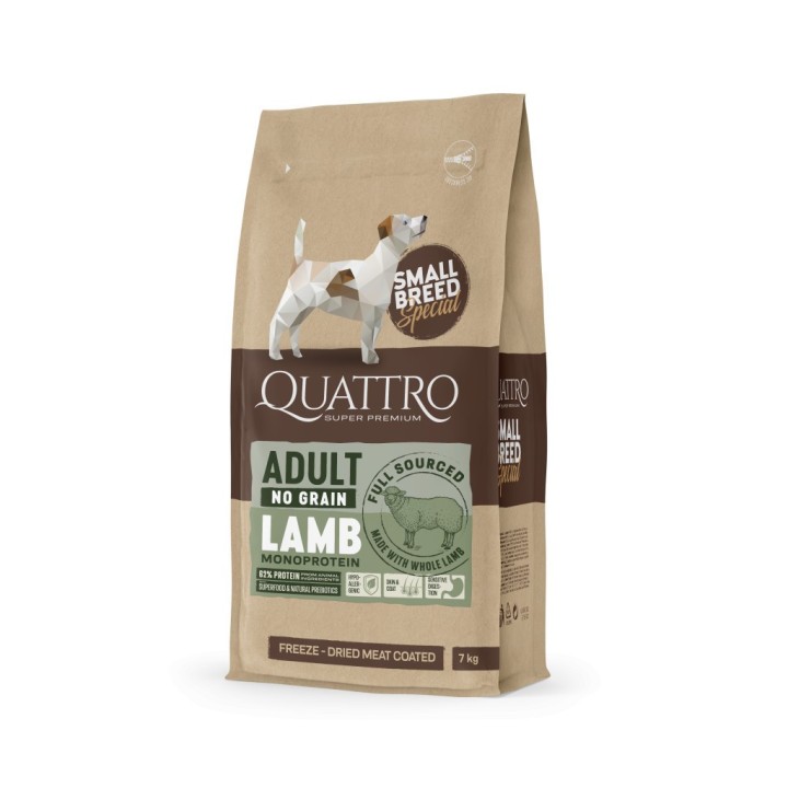 QUATTRO Hypoallergenic SMALL BREED ADULT LAMB kutyatáp 7 kg