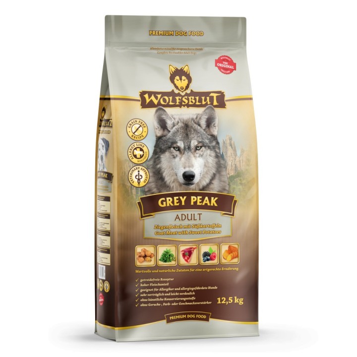 Wolfsblut Grey Peak Adult Kecskehús Édesburgonyával száraz kutyatáp 2 kg