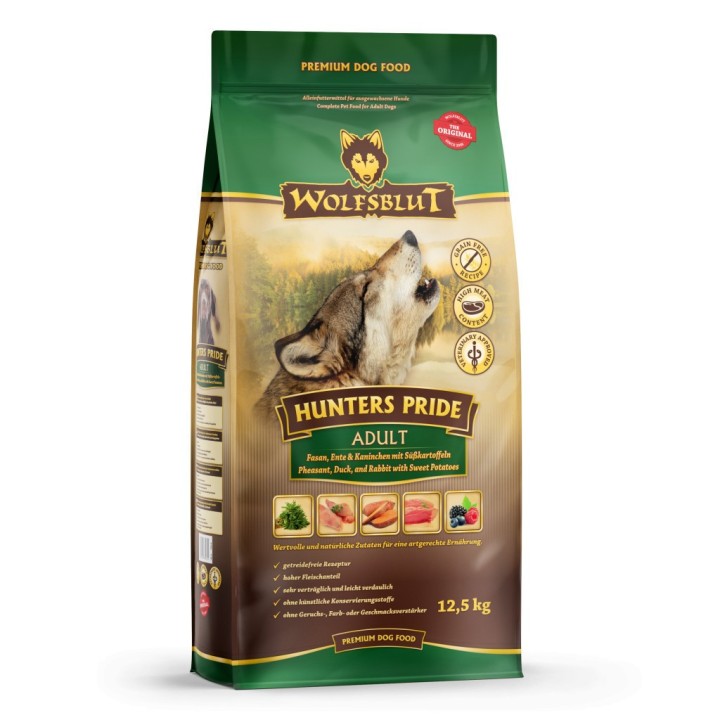 Wolfsblut Hunters Pride Adult - Fácán, Kacsa, Nyúl száraz kutyatáp 12,5 kg
