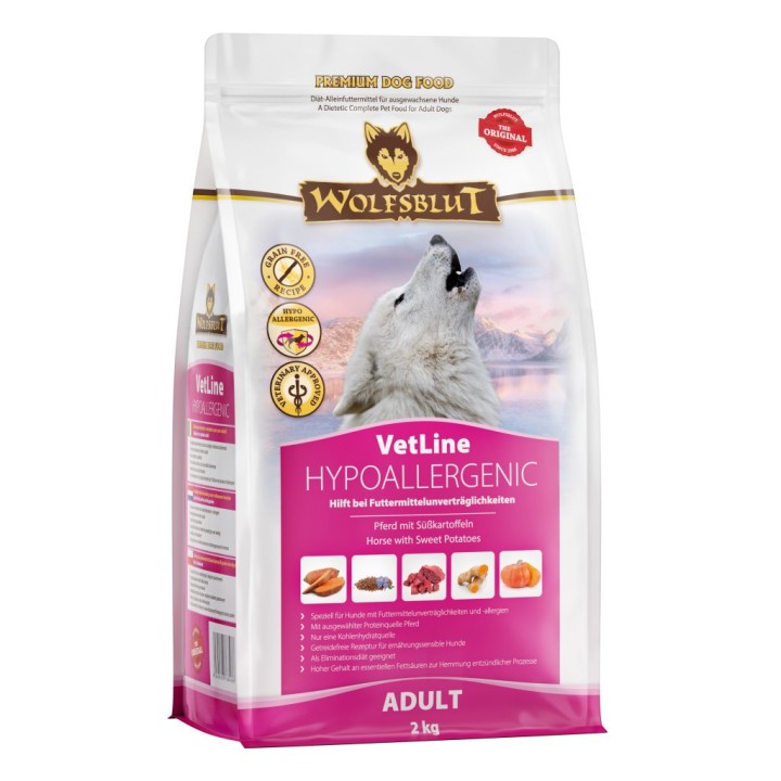 Wolfsblut VetLine Hypoallergenic Lóhús száraz kutyatáp 2 kg