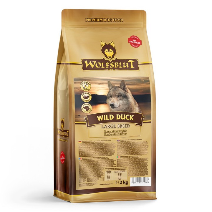 Wolfsblut Wild Duck Large Breed Kacsahús Burgonyával száraz kutyatáp 2 kg