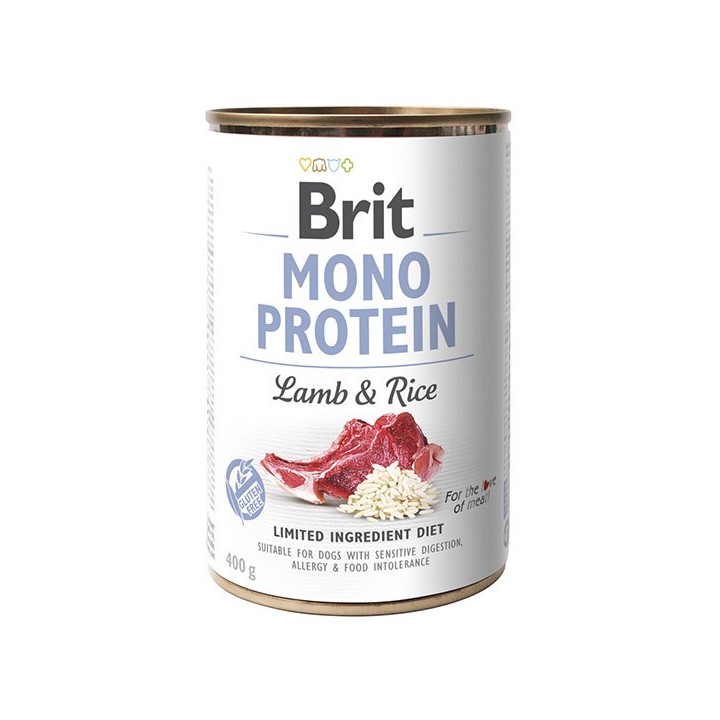 Brit Care Mono Protein Bárány barna rizzsel Konzerv kutyatáp 400 g