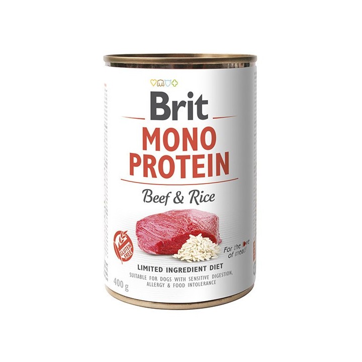 Brit Care Mono Protein Marha barna rizzsel Konzerv kutyatáp 400 g