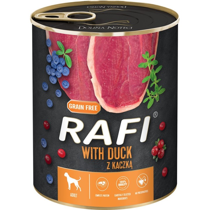 RAFI kutya pástétom kacsa vörös- és kék áfonyával konzerv 800g
