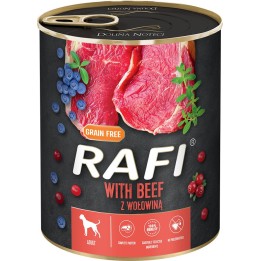 RAFI kutya pástétom marha, vörös- és kék áfonyával konzerv 800g