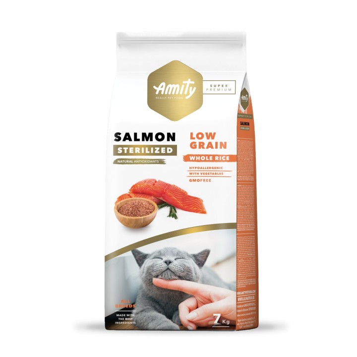 Amity Hypoallergen Cat Salmon Sterilized 7 kg macskatáp
