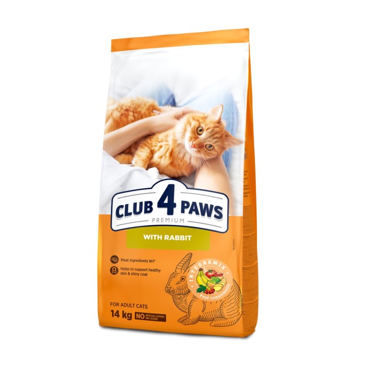 CLUB 4 PAWS Premium Nyúlhúsos Száraz Macskaeledel 14 kg