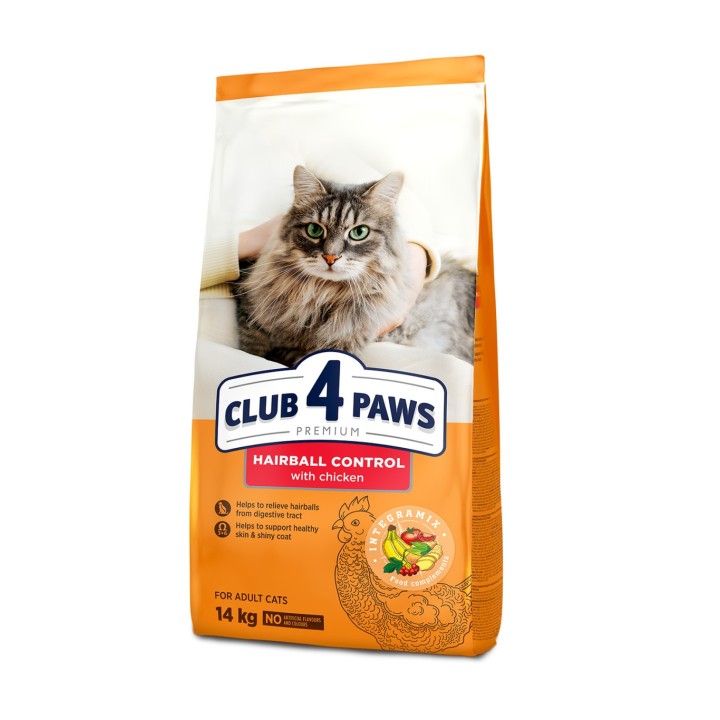 CLUB 4 PAWS Premium Szõrlabda-kontroll Száraz Macskaeledel 14 kg