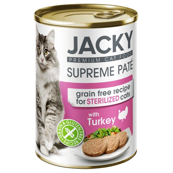 Jacky steril macska konzerv pástétom pulyka 400g