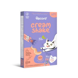 RECORD CREAM SHAKE Nedves Jutalomfalat Macskáknak Lazac és Macskamenta 7x12 g